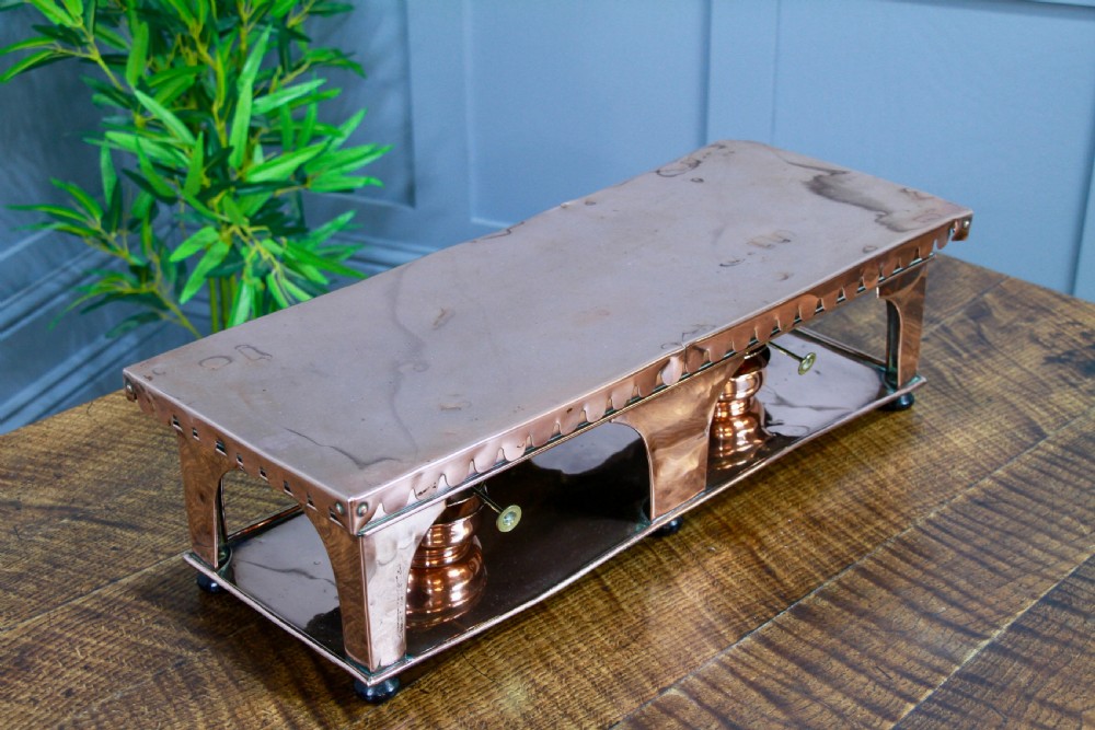 Antique Victorian Alex Boyd & Son Solid Copper Server Hot Plate Food Warmer View XIV