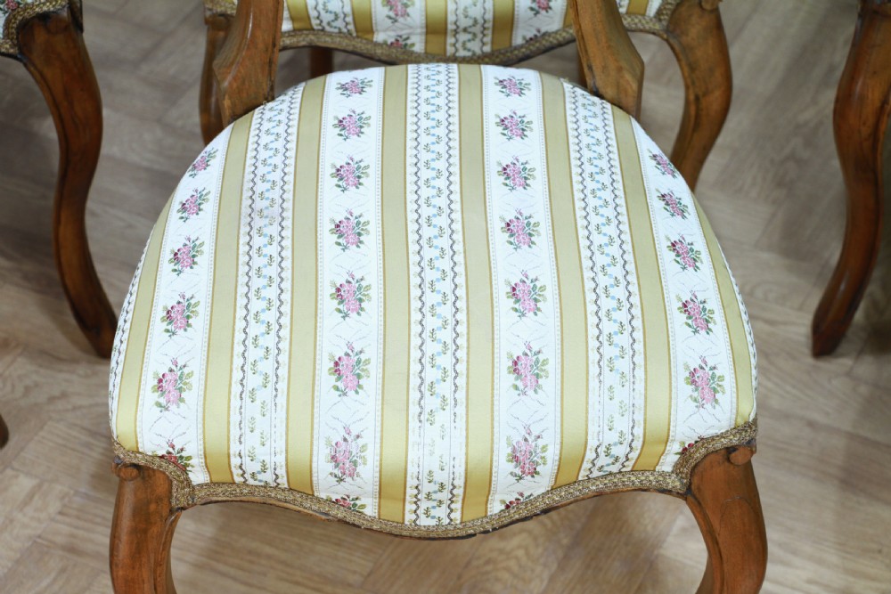 Set of 6 Antique Victorian Walnut Balloon Back Dining Chairs Cabriole Original View IV