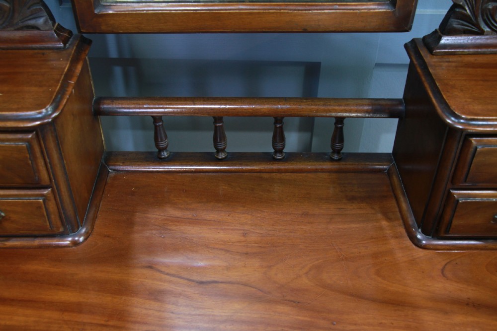 Antique Late Victorian Mahogany Ladies Carved Duchess Dressing Table With Mirror View V