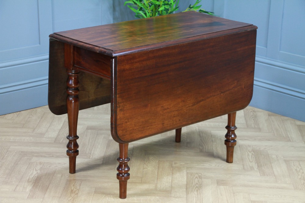 Original Antique Victorian Solid Mahogany 4 Seater Drop Leaf Dining Table C1880 View II