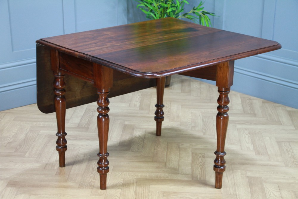 Original Antique Victorian Solid Mahogany 4 Seater Drop Leaf Dining Table C1880 View III