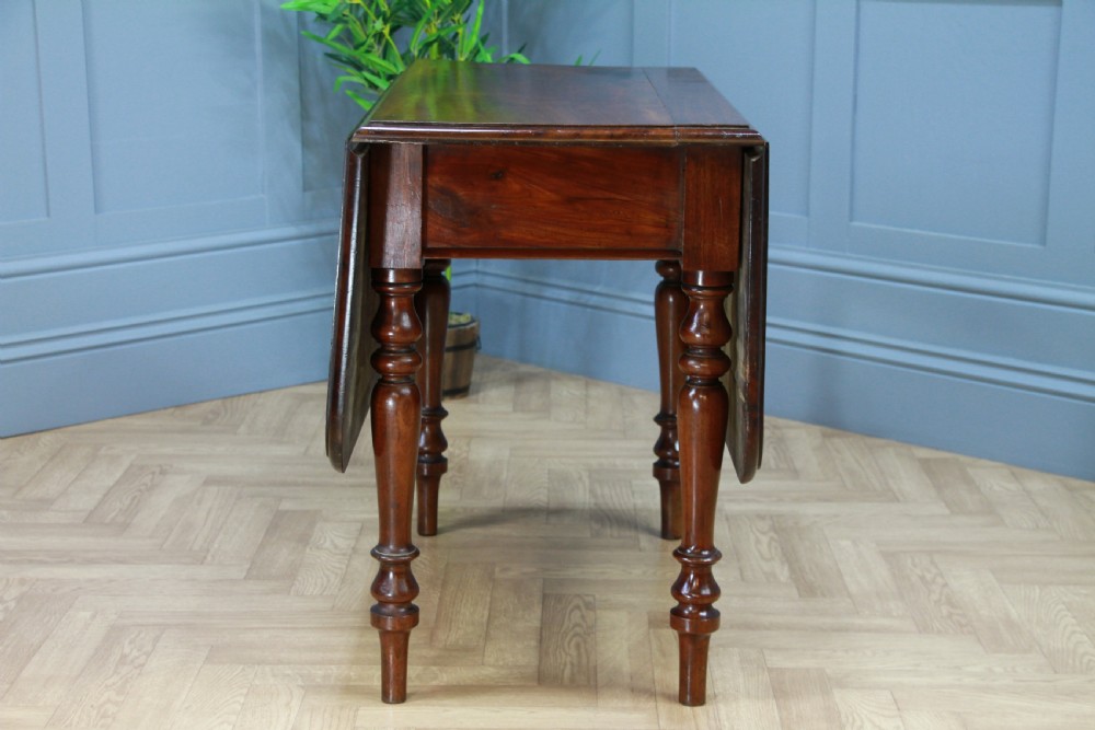 Original Antique Victorian Solid Mahogany 4 Seater Drop Leaf Dining Table C1880 View IX