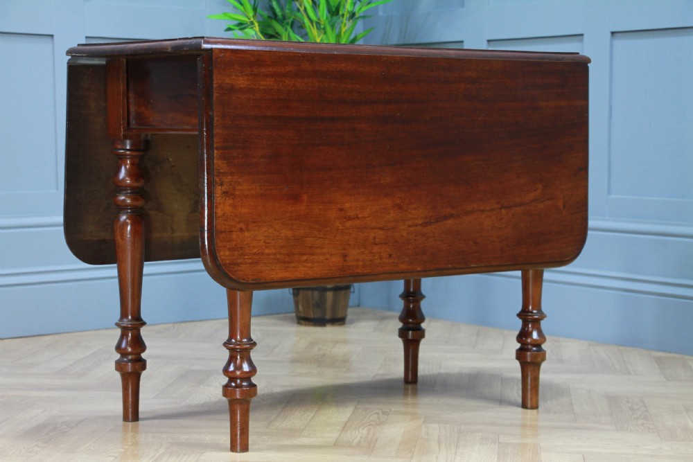 Original Antique Victorian Solid Mahogany 4 Seater Drop Leaf Dining Table C1880 View X