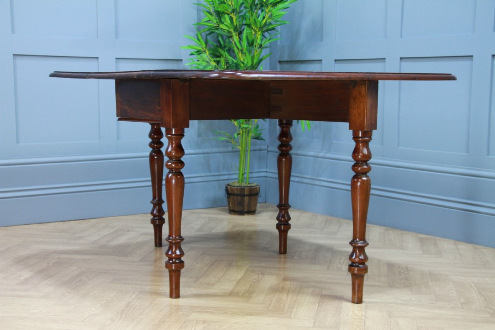 Original Antique Victorian Solid Mahogany 4 Seater Drop Leaf Dining Table C1880 View XI