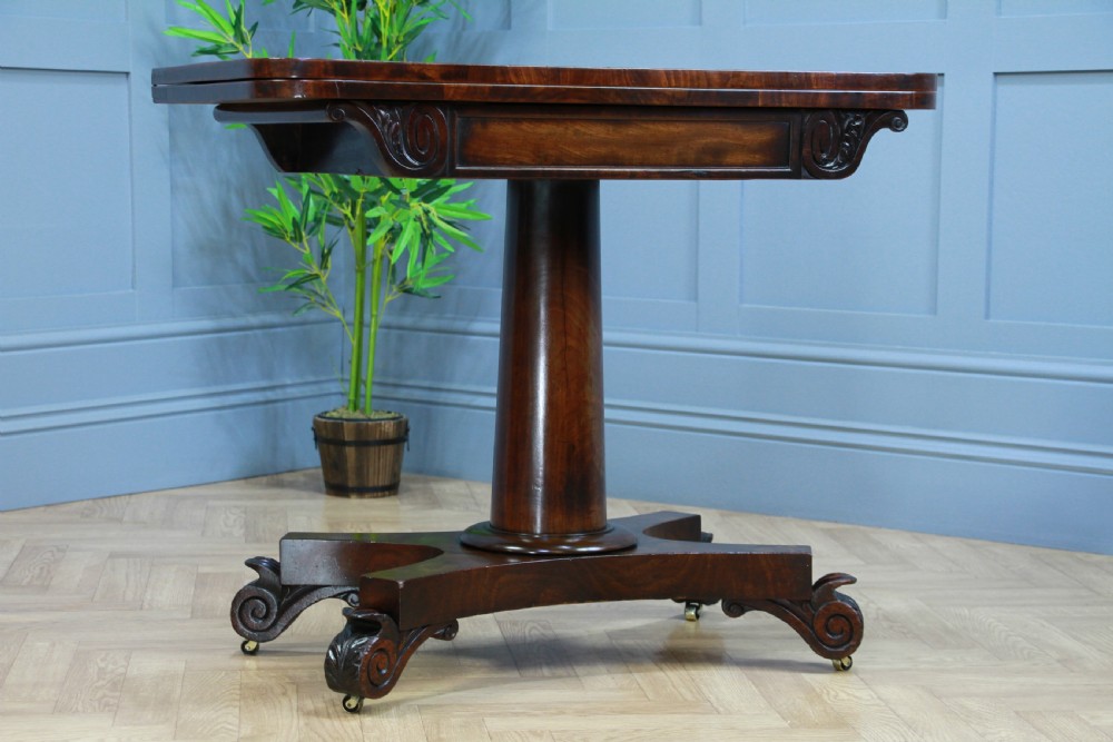 Antique William IV Mahogany Fold Over Tea Table Hall Sofa Table
 View VI