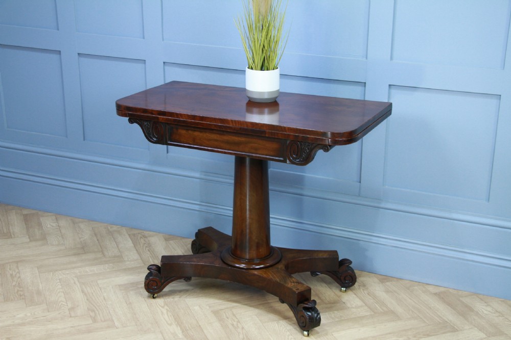 Antique William IV Mahogany Fold Over Tea Table Hall Sofa Table
 View IX