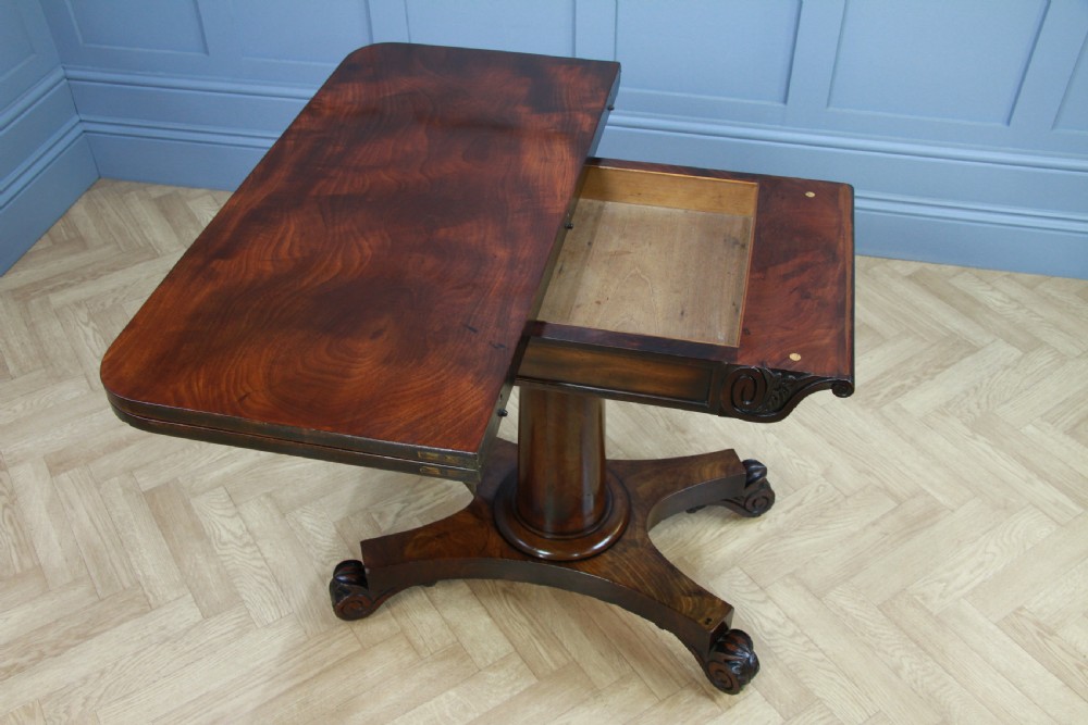 Antique William IV Mahogany Fold Over Tea Table Hall Sofa Table
 View XIV