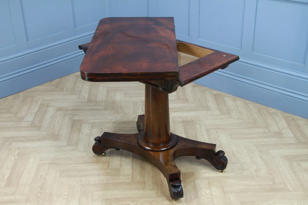 Antique William IV Mahogany Fold Over Tea Table Hall Sofa Table
 View XVI