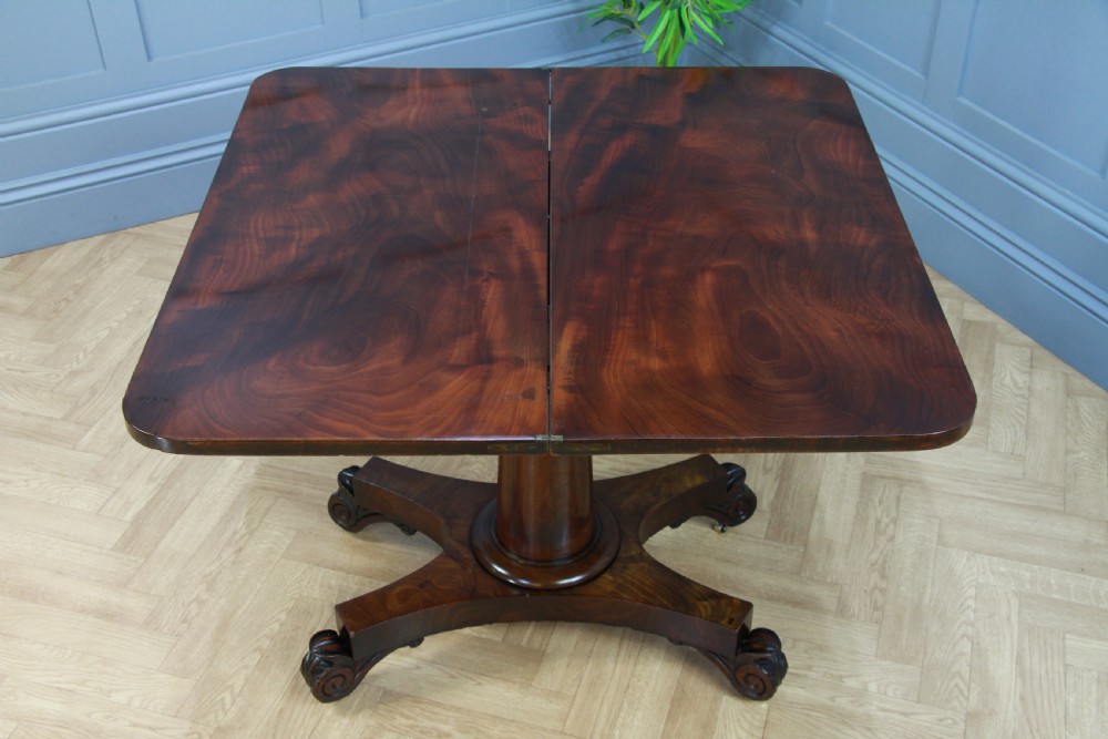 Antique William IV Mahogany Fold Over Tea Table Hall Sofa Table
 View XVII