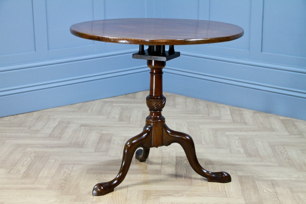 Original Antique Mahogany George III Bird Cage Tilt Top Tripod Table C1770
