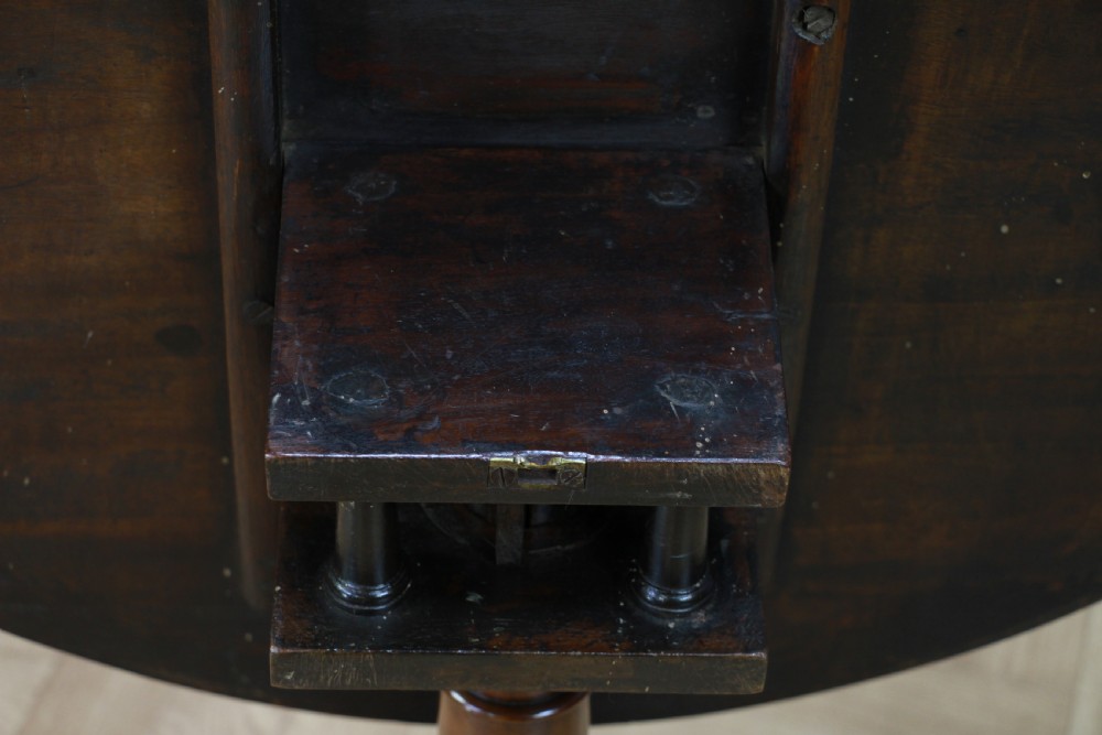 Original Antique Mahogany George III Bird Cage Tilt Top Tripod Table C1770
 View V