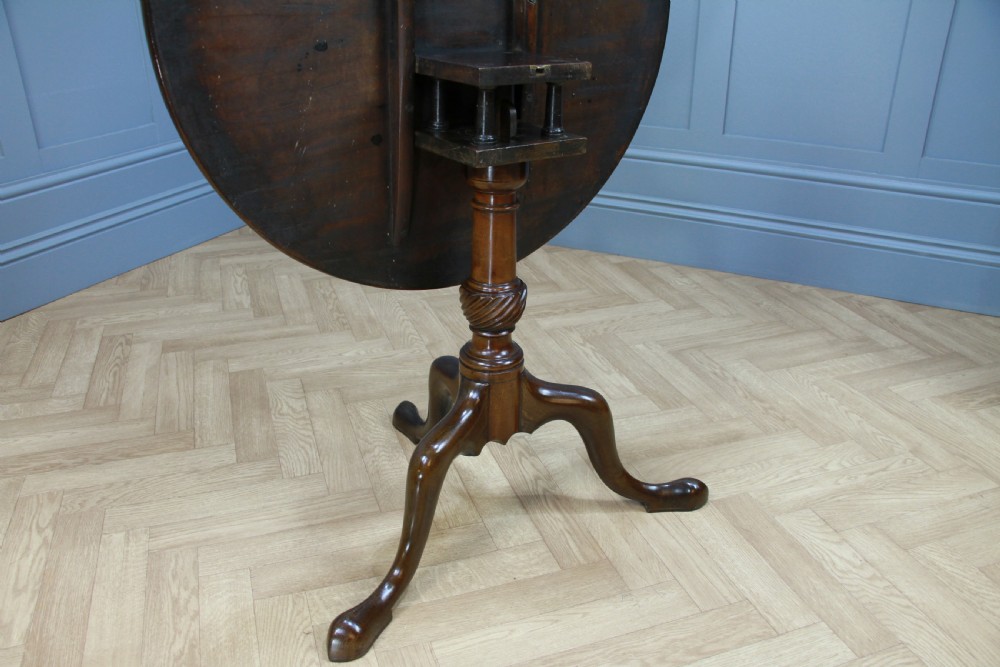 Original Antique Mahogany George III Bird Cage Tilt Top Tripod Table C1770
 View VI