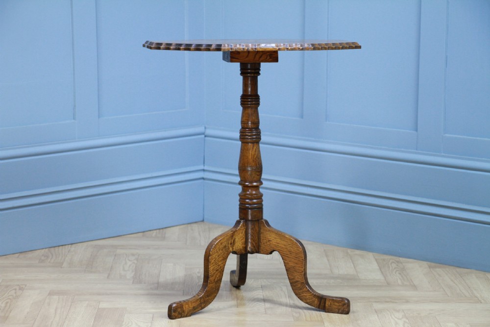 Original Antique Edwardian Solid Oak Octagonal Wine Lamp Side Table Occasional C1900 View III