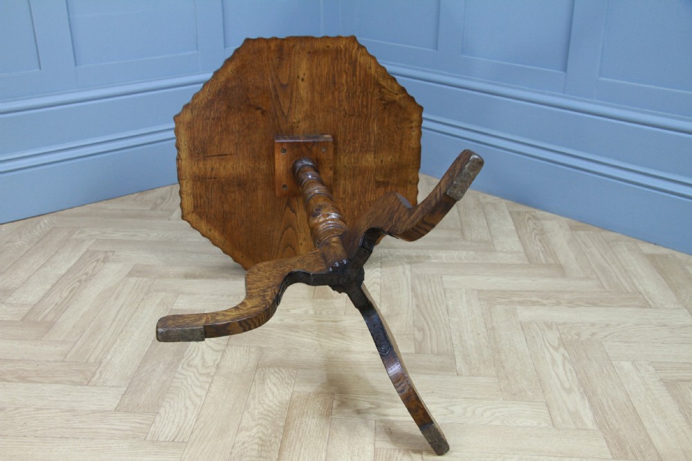 Original Antique Edwardian Solid Oak Octagonal Wine Lamp Side Table Occasional C1900 View VII