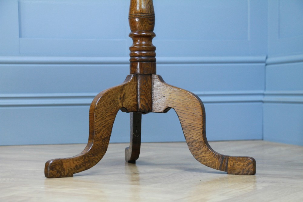 Original Antique Edwardian Solid Oak Octagonal Wine Lamp Side Table Occasional C1900 View IX
