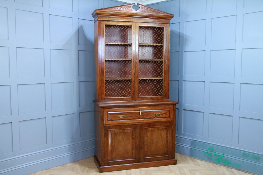 Original Antique Victorian Mahogany Grand Secretaire Bookcase Cupboard C1880 View XIII