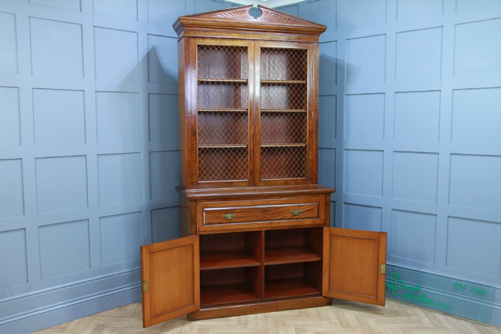 Original Antique Victorian Mahogany Grand Secretaire Bookcase Cupboard C1880 View III