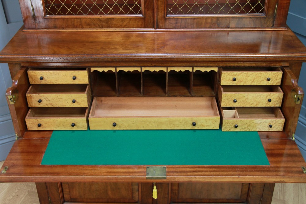 Original Antique Victorian Mahogany Grand Secretaire Bookcase Cupboard C1880 View VI