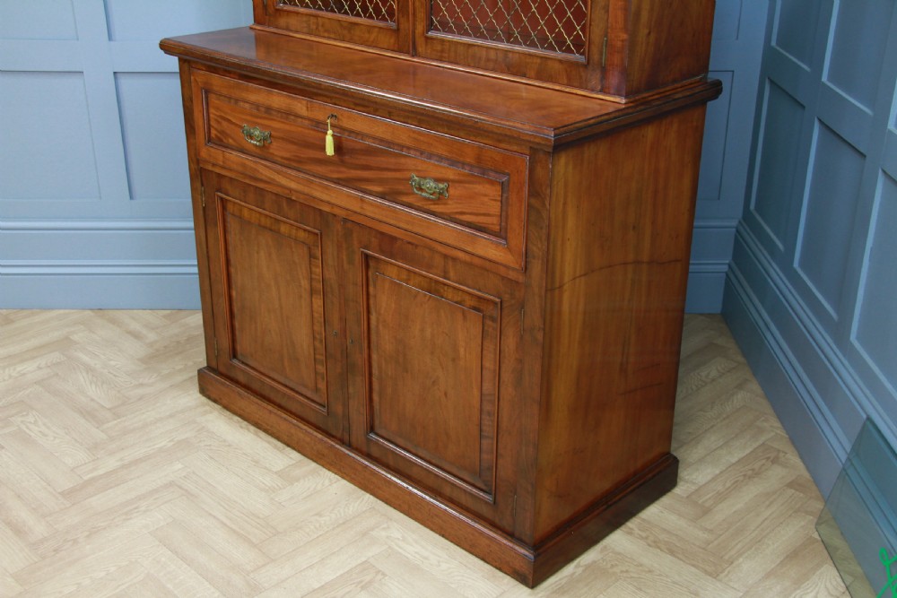 Original Antique Victorian Mahogany Grand Secretaire Bookcase Cupboard C1880 View IX