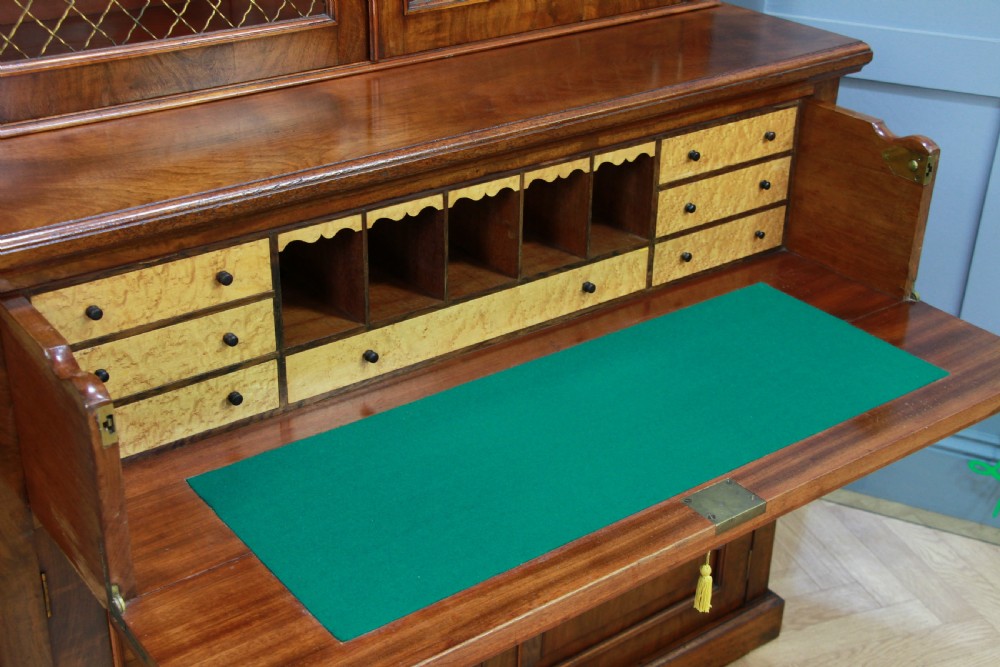 Original Antique Victorian Mahogany Grand Secretaire Bookcase Cupboard C1880 View XI