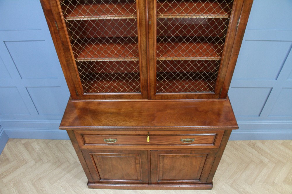 Original Antique Victorian Mahogany Grand Secretaire Bookcase Cupboard C1880 View XV