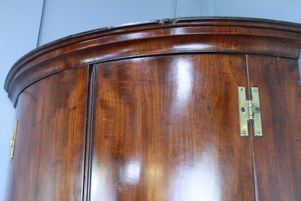 Antique Georgian Flame Mahogany Corner Wall Hanging Cupboard Cabinet Drinks 1820 View IX