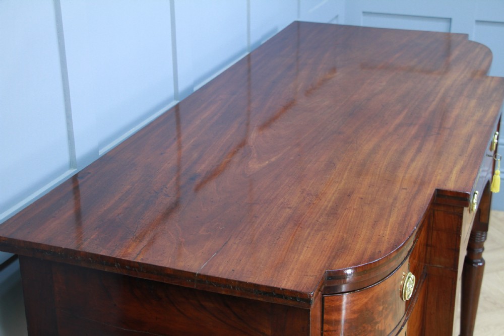 Antique Regency Grand Flame Grain Mahogany Breakfront Server Sideboard Georgian View IX
