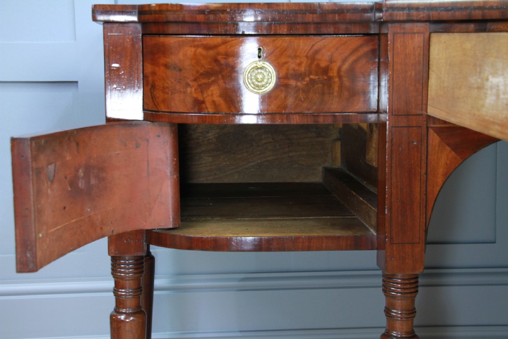 Antique Regency Grand Flame Grain Mahogany Breakfront Server Sideboard Georgian View XI