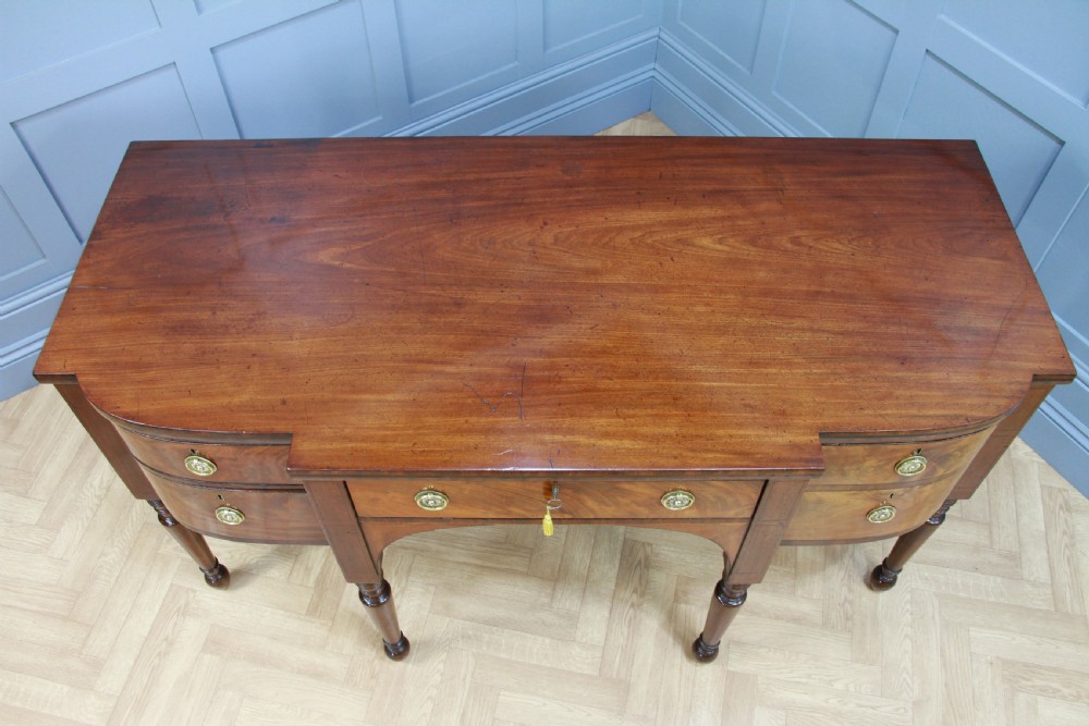 Antique Regency Grand Flame Grain Mahogany Breakfront Server Sideboard Georgian View XIII