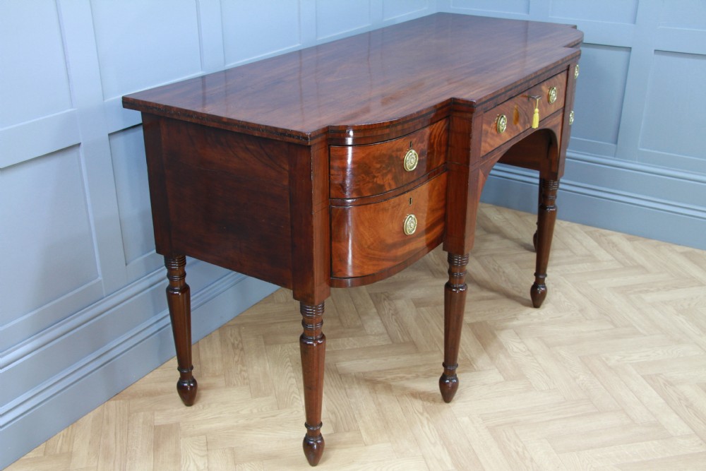Antique Regency Grand Flame Grain Mahogany Breakfront Server Sideboard Georgian View XVIII