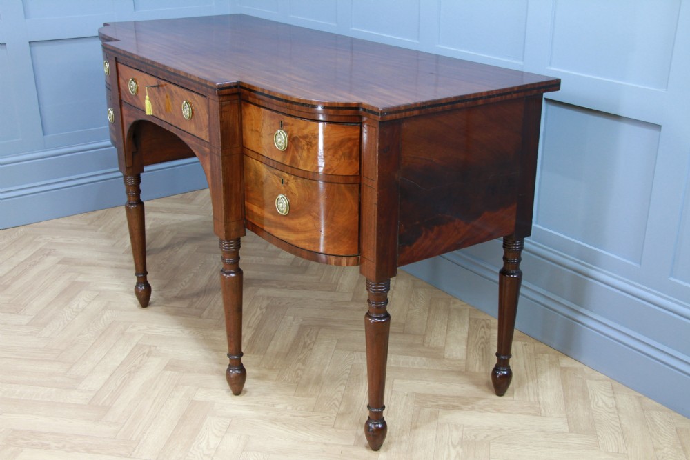 Antique Regency Grand Flame Grain Mahogany Breakfront Server Sideboard Georgian View XIX