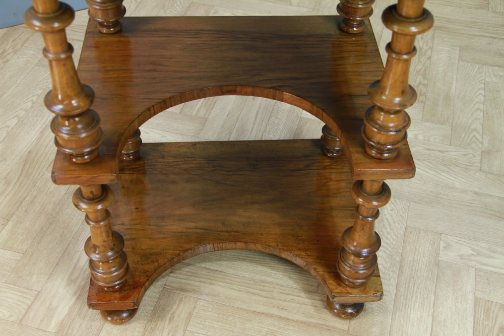 Antique Late Victorian Walnut Open Shelf Davenport Desk Inlaid View XII