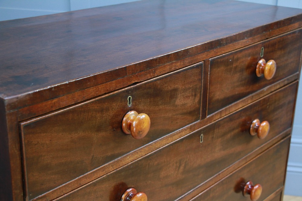 Antique Original Georgian Mahogany Inlaid Chest of 5 Drawers Restored C1830 View VII