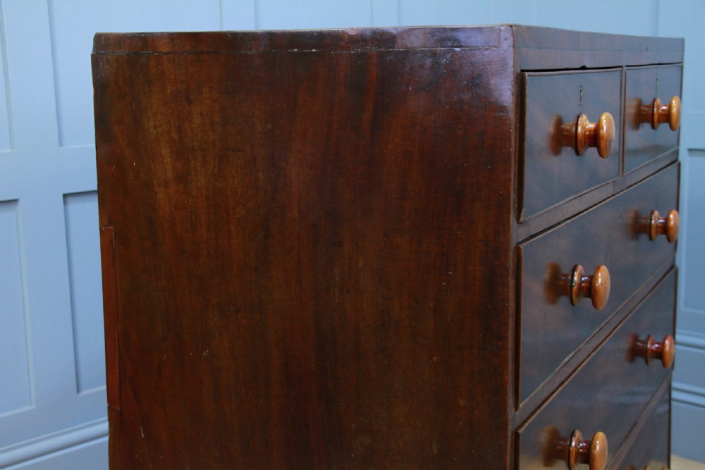 Antique Original Georgian Mahogany Inlaid Chest of 5 Drawers Restored C1830 View X