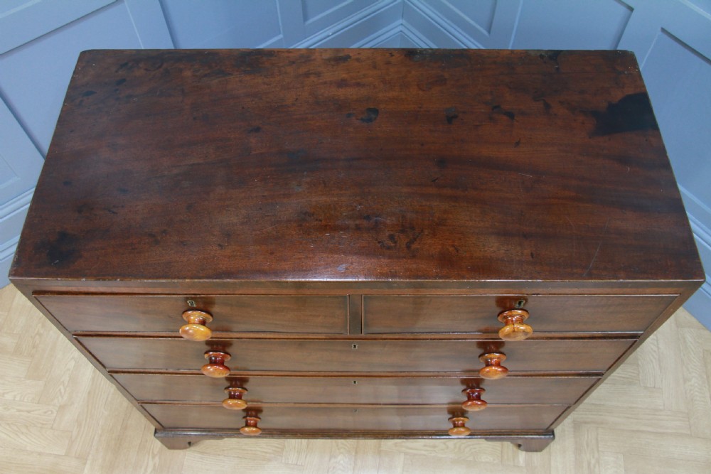 Antique Original Georgian Mahogany Inlaid Chest of 5 Drawers Restored C1830 View XI