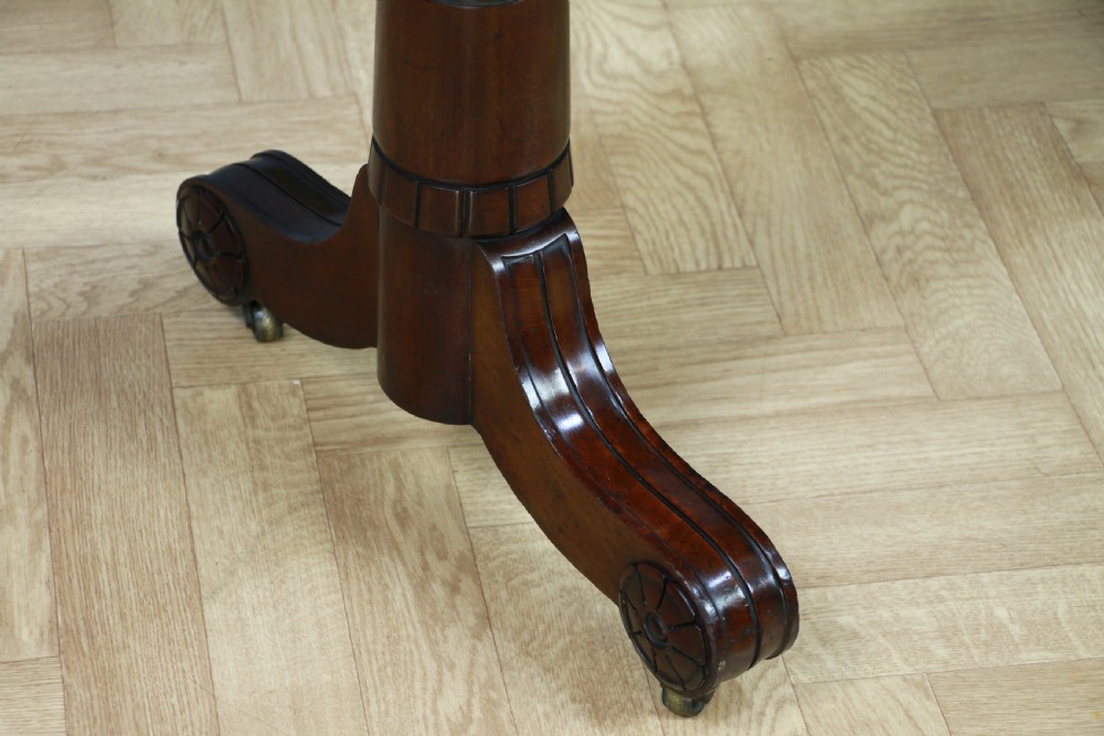 Antique Regency Georgian Mahogany Gun Barrel Twin Pedestal Library Sofa Table View IX