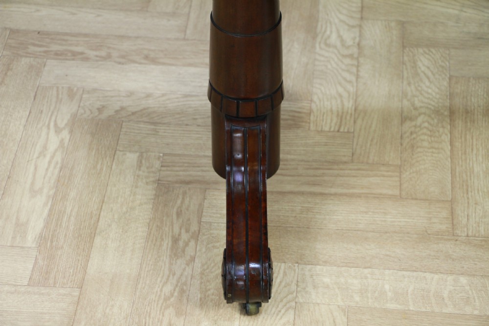 Antique Regency Georgian Mahogany Gun Barrel Twin Pedestal Library Sofa Table View XVII