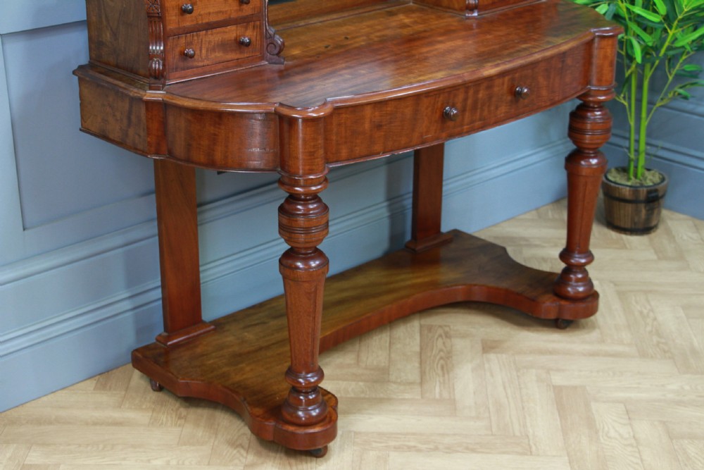 Antique Late Victorian Mahogany Ladies Carved Duchess Dressing Table With Mirror View V