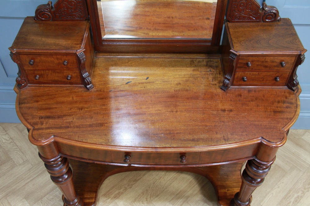 Antique Late Victorian Mahogany Ladies Carved Duchess Dressing Table With Mirror View XIV