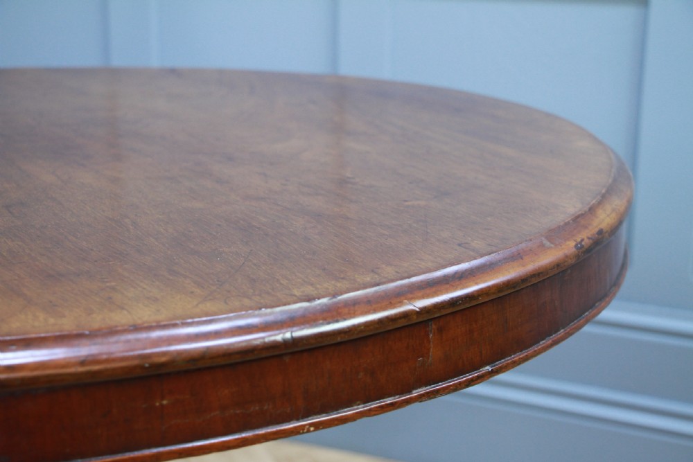 Antique Victorian Solid Mahogany Round Tilt Top Carved Breakfast Dining Table View XII
