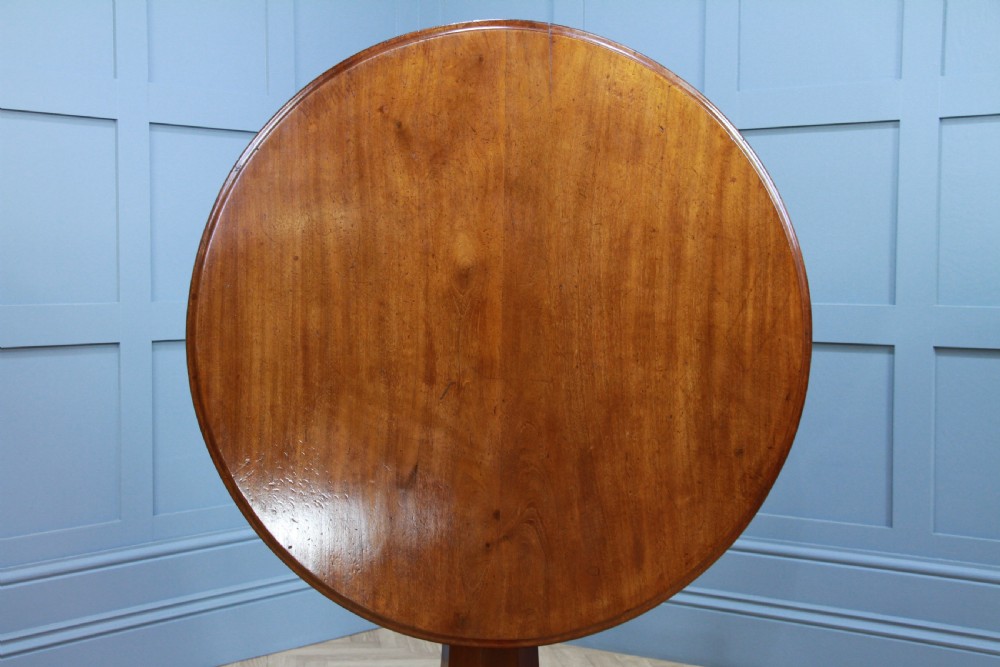 Antique Victorian Solid Mahogany Tilt Top Triform Breakfast Dining Table C1850 View IV