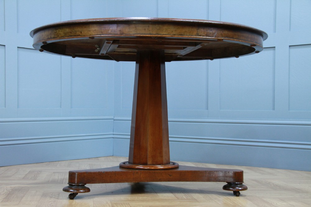 Antique Victorian Solid Mahogany Tilt Top Triform Breakfast Dining Table C1850 View VI
