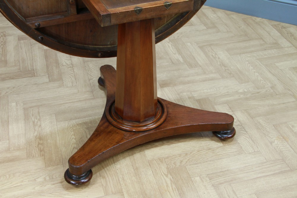 Antique Victorian Solid Mahogany Tilt Top Triform Breakfast Dining Table C1850 View VII