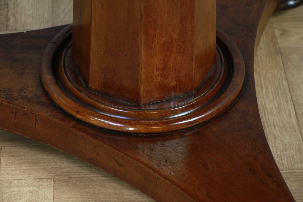 Antique Victorian Solid Mahogany Tilt Top Triform Breakfast Dining Table C1850 View X