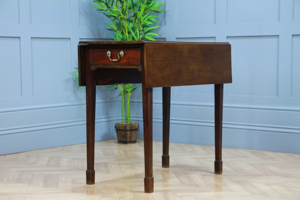 Original Antique Georgian Solid Mahogany Small Drop Leaf Pembroke Table C1830 View IV