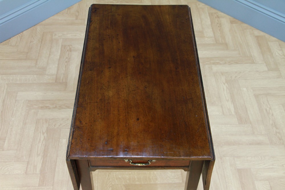 Original Antique Georgian Solid Mahogany Small Drop Leaf Pembroke Table C1830 View VI