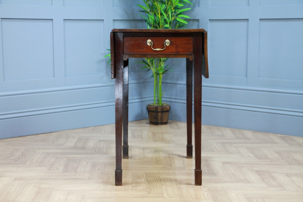 Original Antique Georgian Solid Mahogany Small Drop Leaf Pembroke Table C1830 View IX