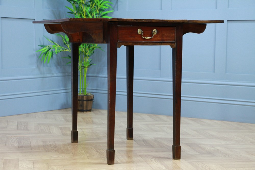 Original Antique Georgian Solid Mahogany Small Drop Leaf Pembroke Table C1830 View XIII