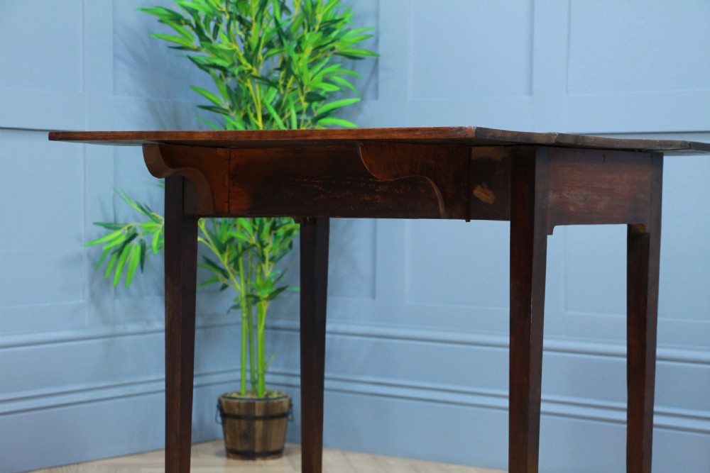 Original Antique Georgian Solid Mahogany Small Drop Leaf Pembroke Table C1830 View XIV