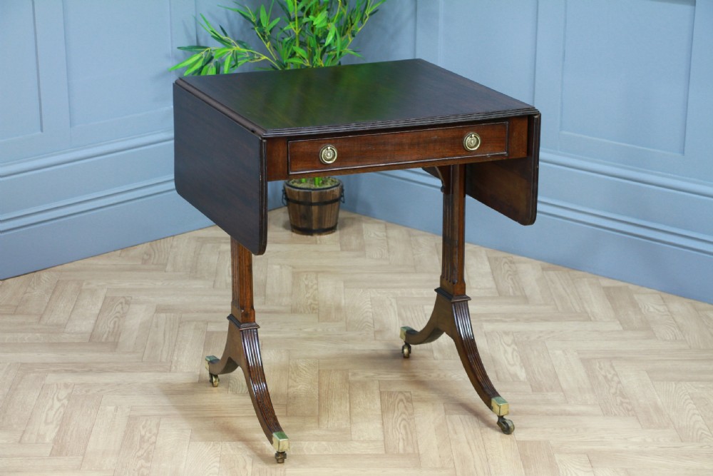 Antique Original Georgian Regency Small Mahogany Pembroke Drop Leaf Sofa Table